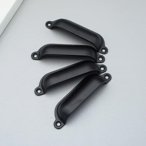 3.5'' Retro Bin Drawer Pull Dresser Knobs Handles Shell Cup Kitchen Cabinet Handles Door Handle Black Silver Furniture Hardware