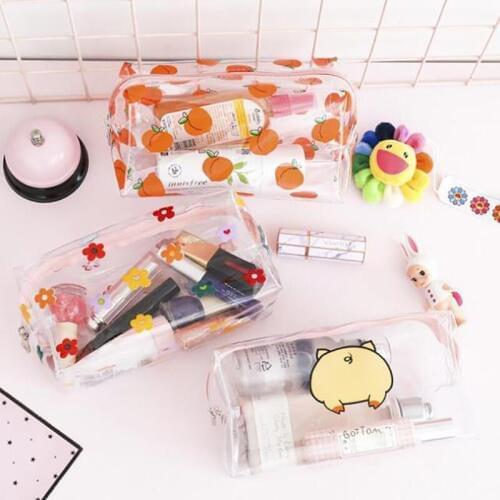 Fashion Women Clear Cosmetic Bag for Women Storage Pouch Makeup Bag Multifunction Zipper Style Travel Toiletry Bags