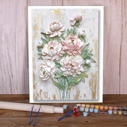 Flowers Art Rose Peony Coloring By Numbers Painting Set Oil Paints 40*50 Paiting By Numbers New Design Crafts Adults Art