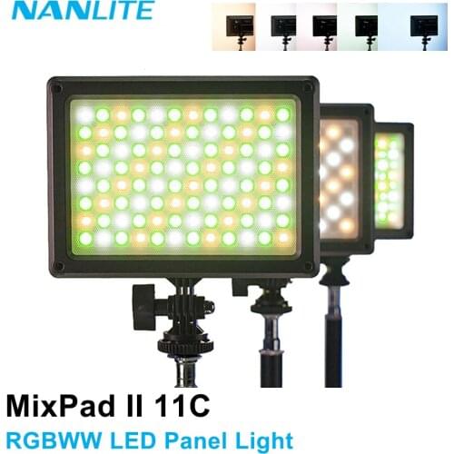 Nanlite Nanguang MixPad II 11C RGBWW LED Panel Light RGB 2700K-6500K Photography Led Lamp 13W Video Studio Shooting Light Panel