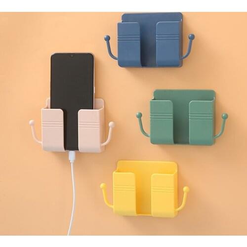 Wall-Mounted Phone Storage Rack Box Multi-Function Remote Control Mobile Phone Racks Wall Storage Holder Sundries Organizer