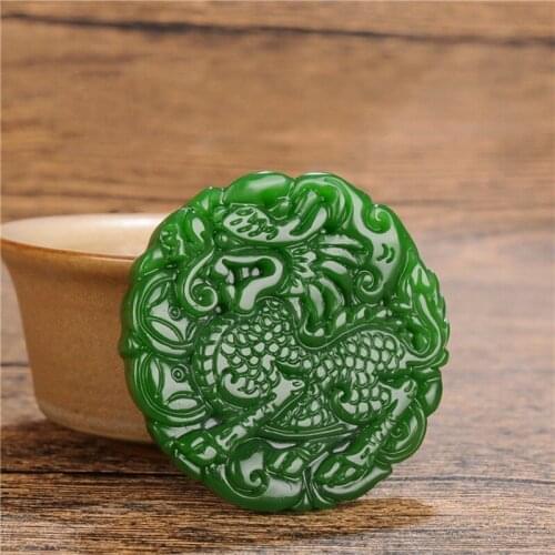 Natural Jasper Hand-carved Green Unicorn Pendant Fashion Boutique Jewelry Men and Women Necklace Gift Accessories