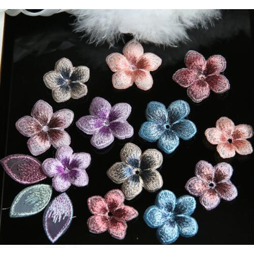AHYONNIEX 10pcs Cheap Small Flower Patch for Clothes Sewing on Applique Dress Hair Accessories Shoes Bags DIY Decoration Patches