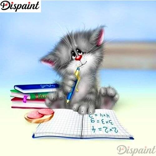 Dispaint Full Square/Round Drill 5D DIY Diamond Painting "Cartoon cat" Embroidery Cross Stitch 3D Home Decor A10928
