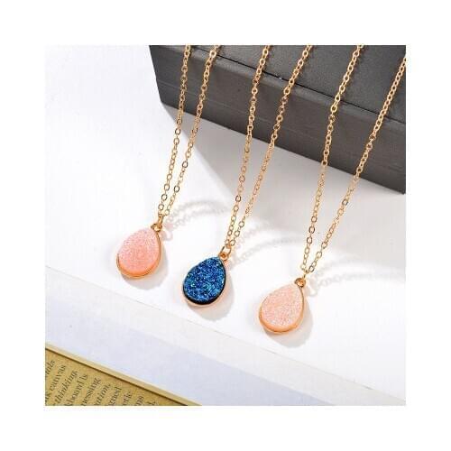 New fashionSimple water drop pendant sweet crystal cluster necklace For Women girl Accessories jewelry wholesale