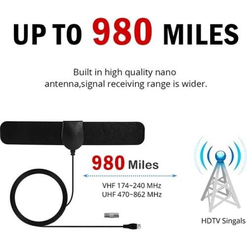New Arrival Indoor TV Antenna HDTV HD Freeview Signal Amplifier 980 Miles High Gain 20 dBi TV Aerial Satellite Receiver