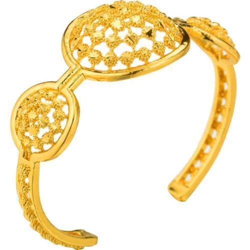 New Dubai African Gold Twisted Bangle Bracelet Women/Men Gold Color Jewelry Bracelet Gifts Wholesale