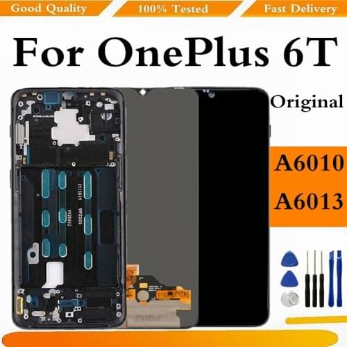 Original Display Replacement For Oneplus 6T LCD Touch Screen Digitizer Assembly For 1+6T A6010 A6013 Screen Spare Part
