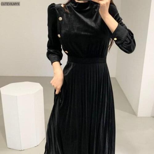 Autumn Winter Elegant Formal Ladies Classic vestidos Fashion Women Long Sleeve Velvet Stretch Bodycon Midi Dress 8828