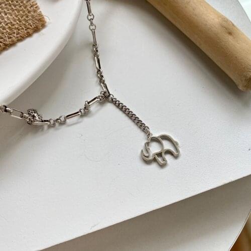 925 Silver Womens Necklace Elephant Necklace Pendant Womens Gothic Jewelry Necklace Attend the Party Womens Necklace