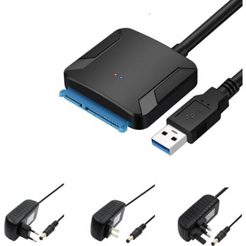 SATA To USB 3.0 Fast Transmission Easy To Use Hard Disk HDD Drive Convert Cable Portable With EU US UK Power Adapter