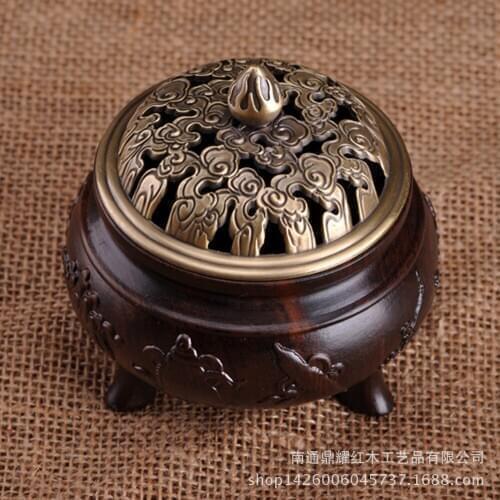 Azusa black wooden tray tea incense censer incense is inserted purple sandalwood incense holder incense factory direct wooden li