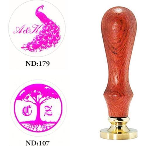 Signature Custom Two letter Vintage Wedding Invitation Wax Seal Sealing Stamp Sticks Spoon Gift Box Set Kit