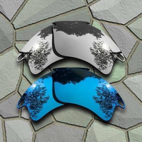 Chrome&Sky Blue Sunglasses Polarized Replacement Lenses for Oakley Fast Jacket XL
