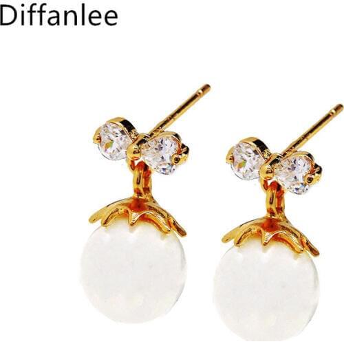 Popular Shell pearl lovely Gold-Color Stud Earrings For Women ladys fashion Jewelry