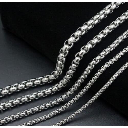 Retail Sale in bulk Lot 5meter Stainless Steel 2.5/3/4/5mm Box Square Rolo Aberdeen Chain jewelry findings / Marking Chain DIY