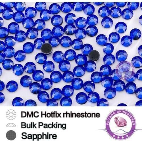 Sapphire SS6 SS10 SS16 SS20 SS30 Bulking Packing HotFix Rhinestone For Garments Bags And Shoes