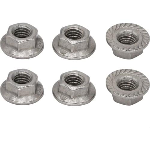 7pcs 5/16 Inch 5/16" 5/16-18 304 Stainless Steel 304SS UNC US America Coarse Form Lock Heavy Torque Type Hexagon Hex Flange Nut