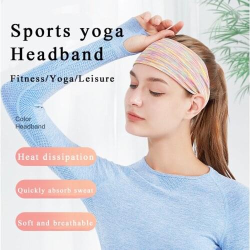 Sports Headband Outdoor Running Fitness Yoga Sweat-Absorbent Headband Color High Elastic Headband Unisex Can Wear