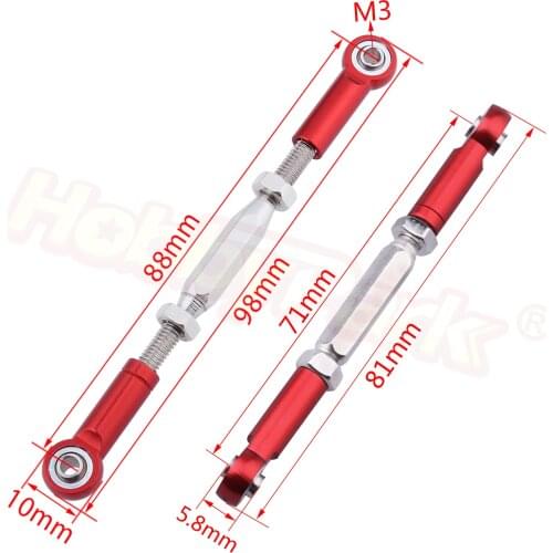 Rear Upper Suspension Arm Steering Linkage Rod (Al. ) For FS Racing 1/10 Monster Truck 51805 FS538 10YW, Buggy 53625 FS539 10YW