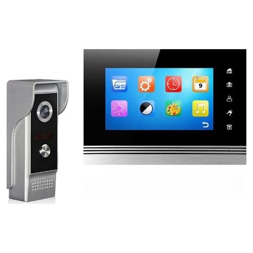XINSILU Metal Touch Key LCD Color Monitor 7" Video Door Phone Night Version Intercom Doorbell Record Home Security Video System