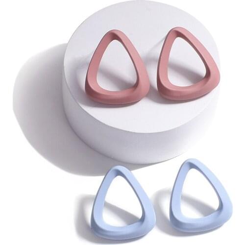 AENSOA Trendy Triangle Candy colors Stud Earring Cute Statement Geometric Matte Paint Small Earrings for Women Girls Jewelry