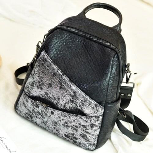 Women Backpack High Quality Cowhide Leather Backpack Fashion Multi-functional Portable Shoulder Bag Leisure Black Travel Bag