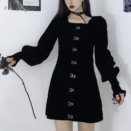 Sweet Girl French Renaissance Vintage Gentle Fairy Dress Dark Lolita Gothic Punk Style Harajuku Maid Elegant Women Slim Dress