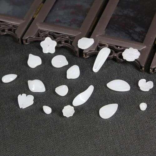 10PCS White glaze Beads Flower Irregular Beads for Scrapbook DIY Jewelry Handmade Craft Making