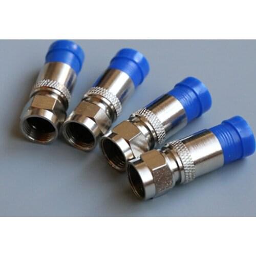 10pcs/lot Connector Coax Coaxial Compression Fitting Compression Coax O-Ring F Connector RG6 COAX COMPRESSION CABLE F CONNECTOR