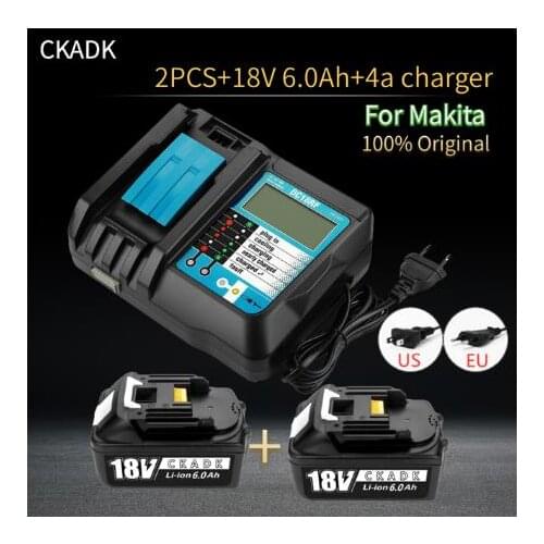 2021 BL1860 Rechargeable Battery 18V6000mAh Lithium ion for Makita 18v 6.0 ah Battery BL1840 BL1850 BL1830 BL1860B LXT+charge