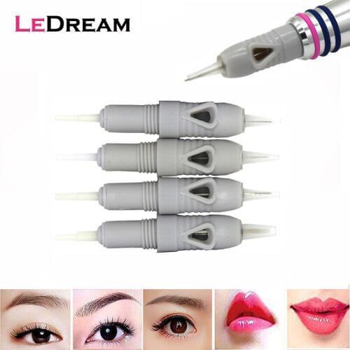 40pcs Sterilized 8mm Screw Gray Tattoo Cartridges Needles Microneedling For Lips Eyebrow Eyeliner Permanent Makeup Microblading