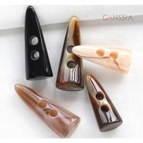 6pcs/lot Length: 5cm &4cm Fashion Resin Horn Shape Buttons for Overcoat /Dust Coat New DIY Sewing Button(SS-176)