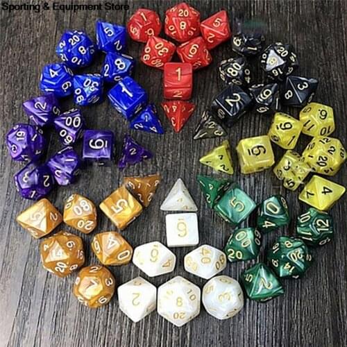 7pcs/set Multifaceted Dice d&d d4 d6 d8 d10 d% d12 d20 Polyhedral Games Dice Set Board Game entertainment Dice 6Colors
