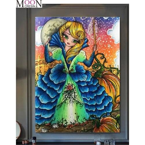 New 5D Diy Diamond Painting Girl Cartoon Diamond Embroidery Cross Stitch Diamond Mosaic Full Square Round Drill Rhinestone Home