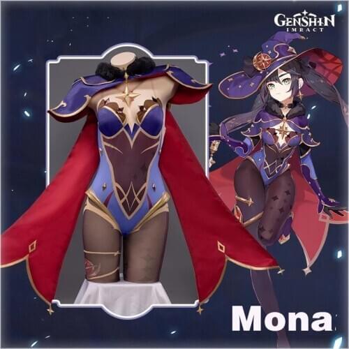 Anime Game Genshin Impact Mona Battle Uniform PLUS Gorgeous Outfit Dress Cosplay Costume Halloween Women Free Shipping 2020 NEW