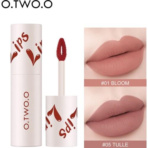 Velvety Lipstick Matte Lip Gloss 18 Color Waterproof Long-lasting Sexy Red Lips Tint Dual-use Lip and Cheek Makeup Lip Cream