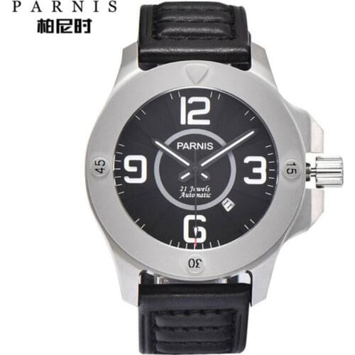 47mm parnis Mechanical Watch Mens Watch miyota 821A Movement Sapphire glass Luminous military watches