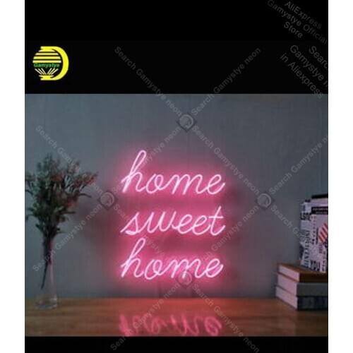 Home Sweet Home Neon Sign Glass Tube Handmade neon light Sign Recreation Room Beer Bar Pub Polis Signage Shop Neon Beer Signs