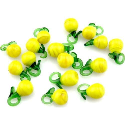 GLOWCAT 4pcs 21893 Fruit Pear Shape Charm Pendant Glass Charms For Kids Earrings Necklace DIY Jewelry Making Supplies