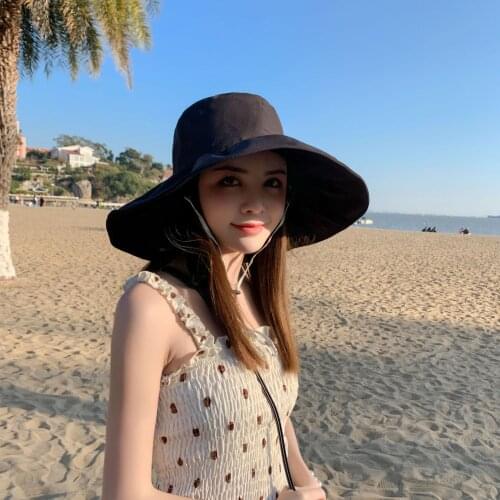 Internet Famous Fisherman Hat Womens Spring and Summer Sun-Proof Big Brim Sun Protection UV Versatile Wide Brim Sun Hat