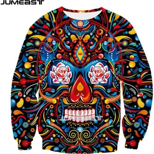 Jumeast Brand Men/Women 3D Printed Sweatshirt dia de muertos Long Sleeve Fashion T Shirt Sport Pullover Spring Tops Tees