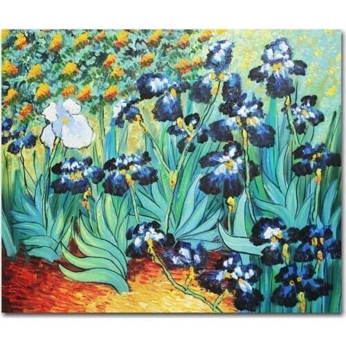 Van Gogh Irises Copy Oil Paintings Hand Painted on Canvas High Quality Wall Art for Bedroom Canvas paintings for Living Room