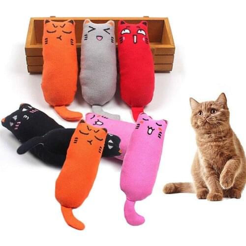 Catnip Toy Pet Filled Cartoon Mice Cat Teething Chew Toy for Kitten Teeth Grinding Cat Plush Thumb Pillow Teeth Grinding Toys