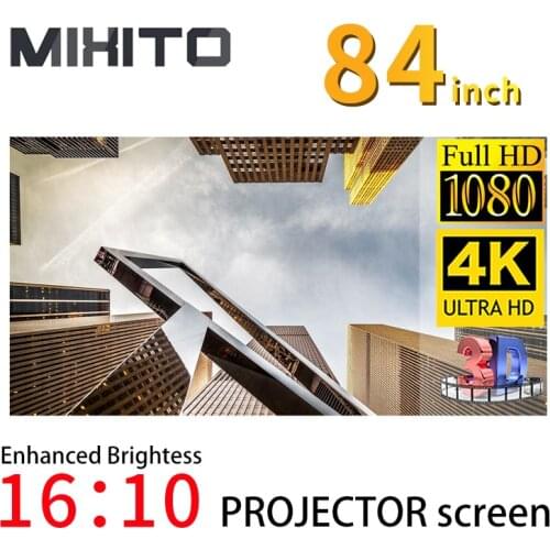 MIXITO 16:10 84 inch Projector Screen 4K HD Foldable Portable Projection Movies For Home Theater Outdoor Indoor Enhance Quality