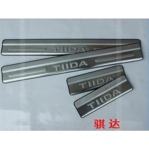 Car styling Stainless steel door sill Scuff Plate Car accessories For Nissan TIIDA 2011 2012 2013 2014 2015