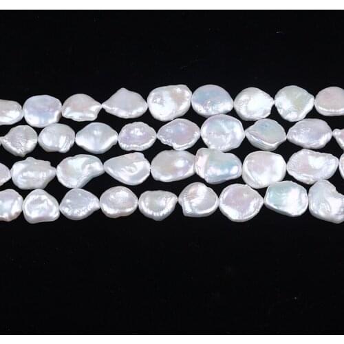 16-17mm big freshwater pearl string white keshi loose pearls strand