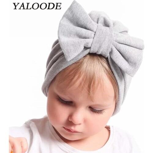 New Autumn Winter Warm Wool Baby Girl Boy Hat Big Bow Newborn Baby Hat Turban Infant Toddler Beanie Caps Baby Accessories