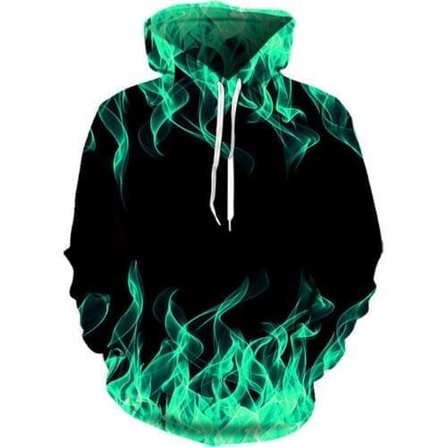 2020 new colorful flame hoodie 3d hoodie for men and women loose autumn and winter coat street clothing coat hoodie