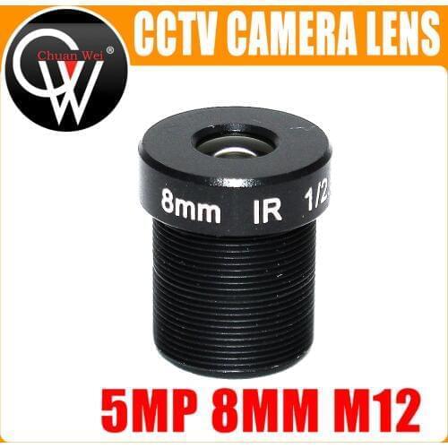 5.0Megapixel HD 8mm CCTV Lens For Security IP Camera F1.8 M12 Mount Fixed Iris Format 1/2.5" for ip camera